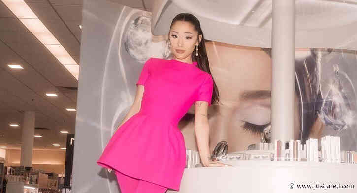 Ariana Grande Makes Rare Appearance in All Pink for r.e.m. beauty Launch!