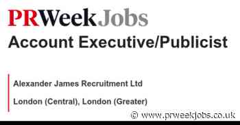 Alexander James Recruitment Ltd: Account Executive/Publicist