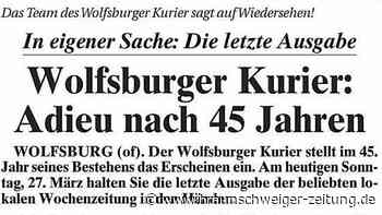 Nach fast 45 Jahren: Anzeigenblatt Wolfsburger Kurier eingestellt
