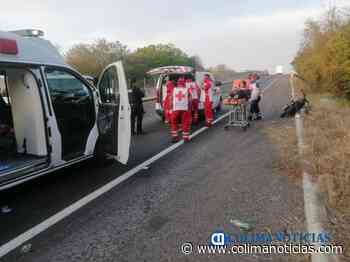 Dos lesionados al derrapar una motocicleta en la autopista Colima-Manzanillo - colimanoticias