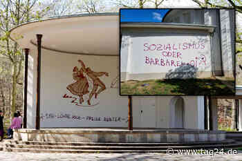 Erst vor einer Woche neu gestrichen: Schlossteichpavillon in Chemnitz schon wieder beschmiert! - TAG24