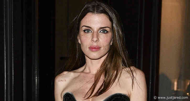 Julia Fox Pairs Mini Leather Dress with Matching Gloves for Night Out in Paris