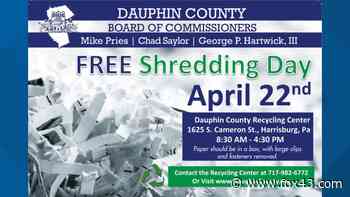 Free paper shredding event to mark Earth Day will be held Friday at Dauphin County Recycling Center - WPMT FOX 43