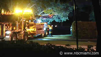 Rescue Efforts Take Place After Car Goes Into Sunrise Canal