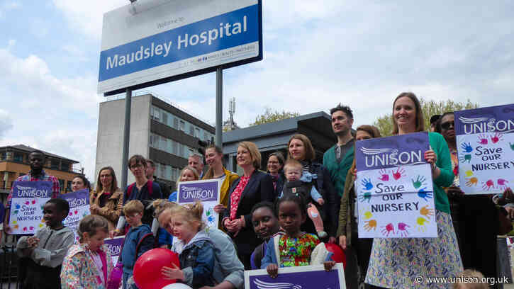 Hospital staff protest against planned closure of nurseries