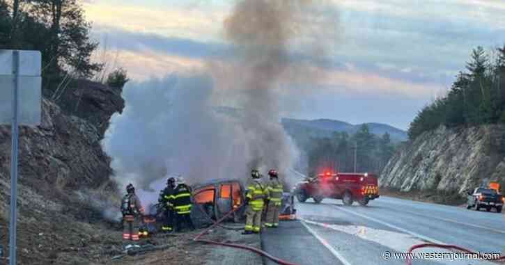 Teen Boys Save Driver Seconds Before Wreckage Erupts in Flames: 'Absolute Heroism at Its Finest'