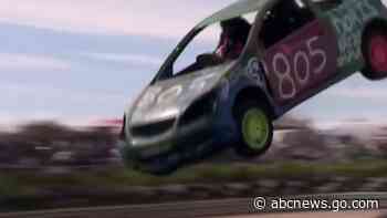 WATCH:  Car jumping competitors take to the skies