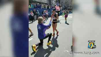 Des Moines couple gets engaged after finishing Boston Marathon together - KCRG