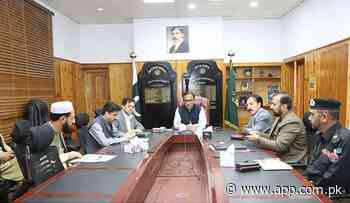 Secretary Home Gilgit-Baltistan Iqbal Hussain Khan chairing high level meeting regarding relief Packages on utility stores on the Holy Month of Ramazan. - Associated Press of Pakistan