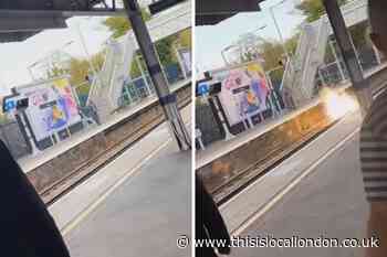 Sidcup station: Shocking footage shows bike exploding on train tracks