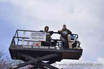 Fundraising mom and son complete 100 hours in a scissor lift - Squamish Chief