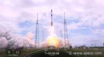 SpaceX Falcon 9 rocket launches on record-tying 12th mission, lands on ship at sea