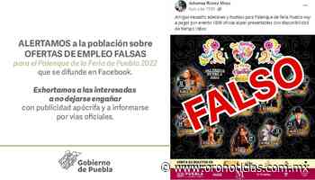 Alertan por falsas ofertas de empleo para el Palenque de Puebla » Oronoticias - Oronoticias