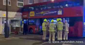 Bus crashes head-on into Harrow building society leaving 3 people injured - My London