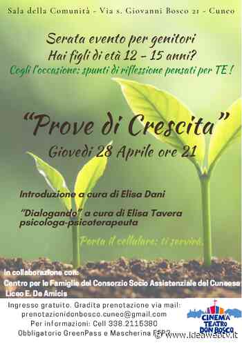 Cuneo, al Cinema Teatro Don Bosco una serata di riflessione sul rapporto con gli adolescenti - IdeaWebTv