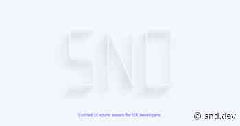 SND: Crafted UI sound assets for UX developers