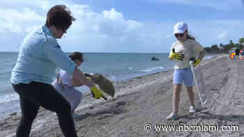 Volunteers Clean Up Key Biscayne Beach to Honor Earth Day