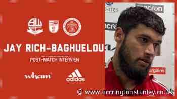INTERVIEW: Rich-Baghuelou's reaction on the defeat to Bolton - Accrington Stanley