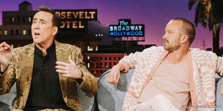 Nicolas Cage Serenades Aaron Paul with a Lullaby on 'The Late Late Show' - Watch Here!