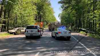 Two drivers taken to hospital after crash between truck, car in Suffolk