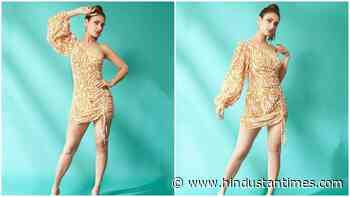 Fatima Sana Shaikh nails summer look in ₹5k one-shoulder mini drawstring dress - Hindustan Times