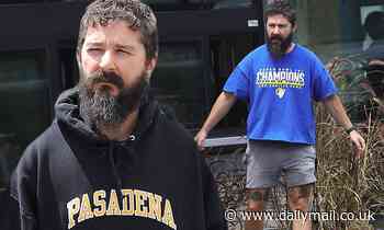 Shia LaBeouf rocks a shaggy black beard as he heads to Shake Shack in Pasadena to grab lunch - Daily Mail