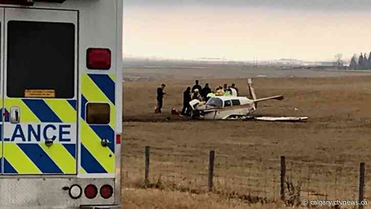 Man killed, woman suffers critical injuries in plane crash west of Calgary