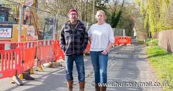 Angry couple 'cut off' by roadworks outside their own home - Hull Live