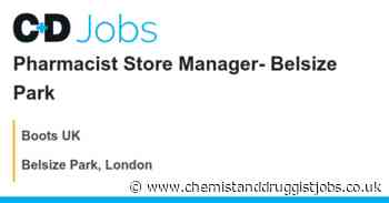 Boots UK: Pharmacist Store Manager- Belsize Park