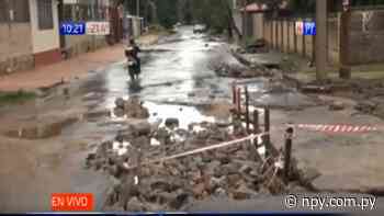 Fernando de la Mora con calles inundadas tras intensas lluvias - NPY