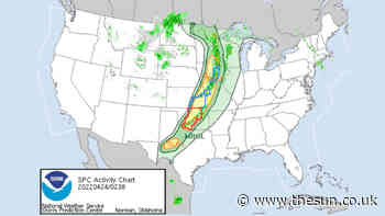 Tornado warning in Oklahoma latest – Severe thunderstorms will delay marathon as prom disrupted by bad w... - The Sun