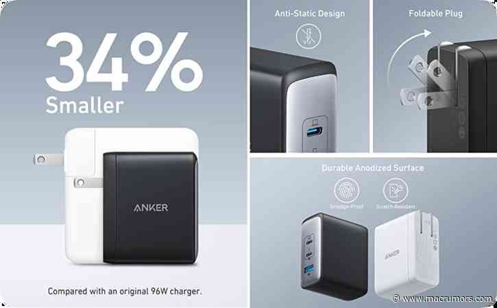 Anker's New 100W GaN Charger Features Three USB Ports, 34% Smaller Size Than Apple's 96W Charger