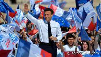 The French President fends off a historic challenge from right-wing candidate Marine Le Pen during Sunday's runoff vote