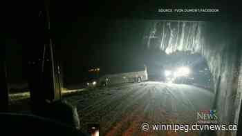 Group stranded for two hours after bus hit the ditch near Brandon - CTV News Winnipeg