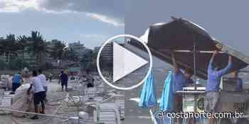 Vendaval destrói tendas e causa estragos em praias de Bertioga | Vídeo - Costa Norte
