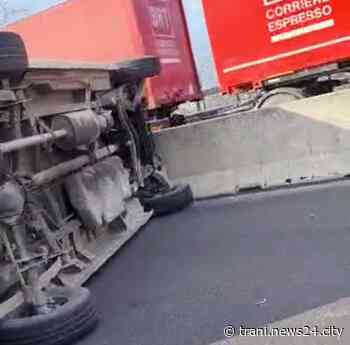 Furgone si ribalta sulla statale 16 nel tratto Trani Sud-Bisceglie Nord - Trani News24 City