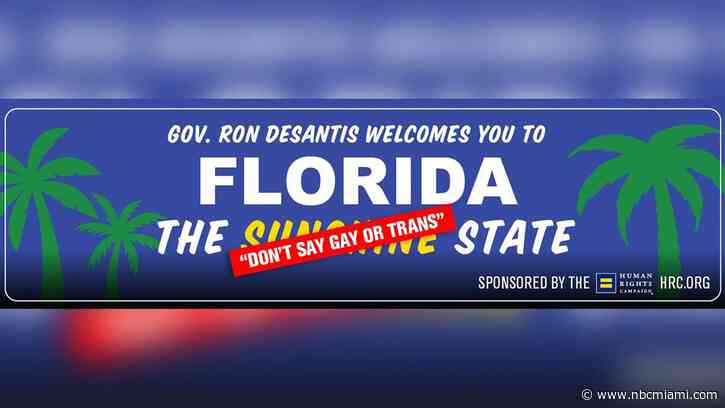 Billboard Greets Florida Travelers With Anti-Gay Slogan to Protest School Bill