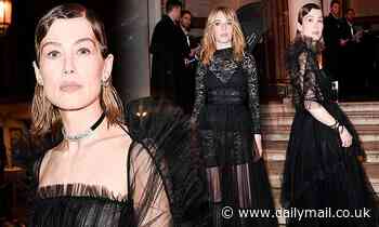 Rosamund Pike and Maya Hawke look incredible in all-black outfits as they attend Dior fashion event - Daily Mail