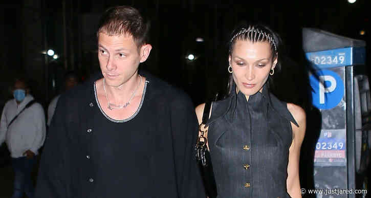 Bella Hadid & Boyfriend Marc Kalman Hold Hands Leaving Gigi Hadid's Birthday Party
