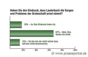 Ärzte bewerten Lauterbach: Kompetenz akzeptabel - Durchsetzungsfähigkeit mau - Presseportal.de