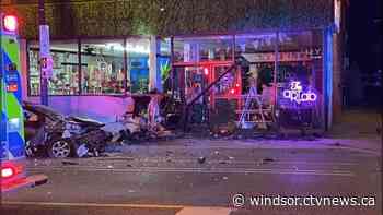 Driver faces impaired charge after crashing into Windsor business - CTV News Windsor