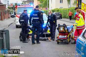 Polizei fixiert Fahrer nach Verkehrsunfall in Mainz-Mombach - BYC-NEWS