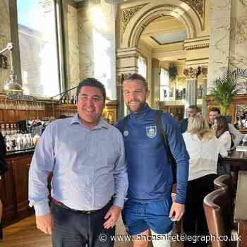 Burnley FC's Jay Rodriguez visits local Italian restaurant