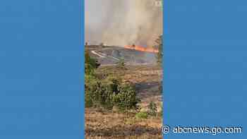 WATCH:  Fire in southern England threatens homes