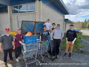 Carihi High students clear trash in forest behind school - My Campbell River Now
