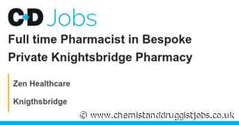 Zen Healthcare: Full time Pharmacist in Bespoke Private Knightsbridge Pharmacy