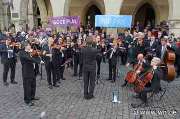 Rund 120 Musiker „flashen“ Münsters Prinzipalmarkt