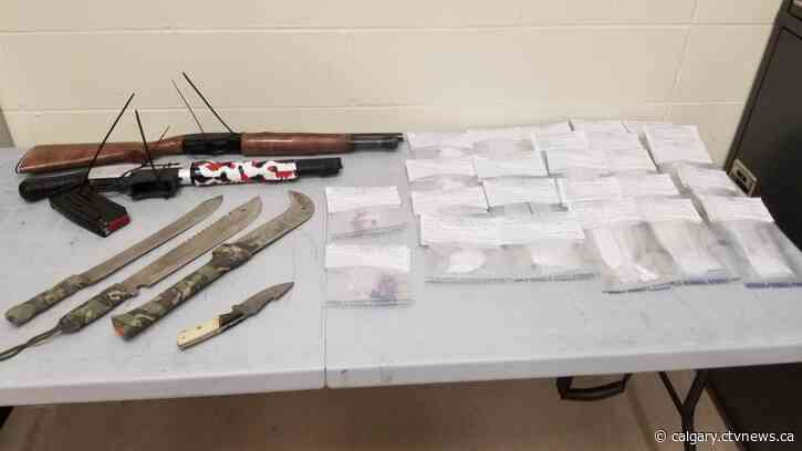 Meth, sawed-off shotguns seized after vehicle stolen in Cochrane stopped near Hinton