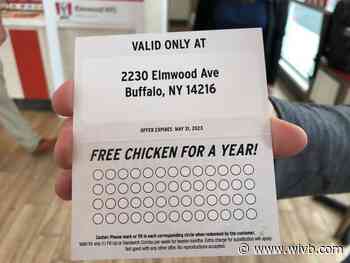 'It was worth it': 50 people wait in line to get free KFC chicken for a year