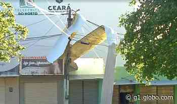 Ventania arranca telhas da estação do teleférico do Horto em Juazeiro do Norte - Globo